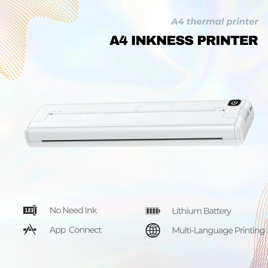 portable A4 inkless thermal printer 